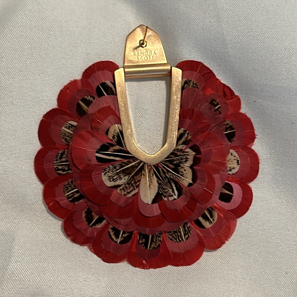 Kendra Scott Diane Feather Statement Earrings - Picture 2 of 3
